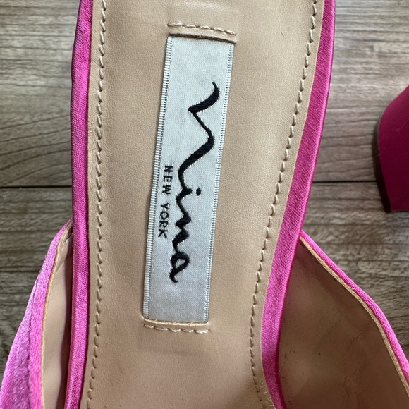 Womens Nina Nayely Satin Criss-Cross Heels in Hot Pink Size 5.5 - Picture 3 of 9